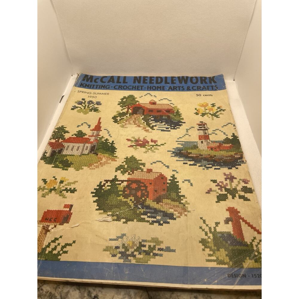 VtgMcCall NEEDLEWORK Spring Summer 1950 Knit Crochet Home Arts & Crafts Magazine